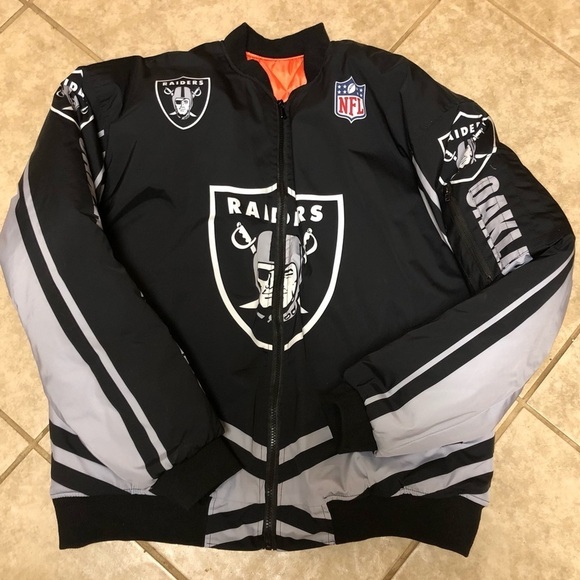 Raiders Zip Up Bomber Jacket - Picture 5 of 5